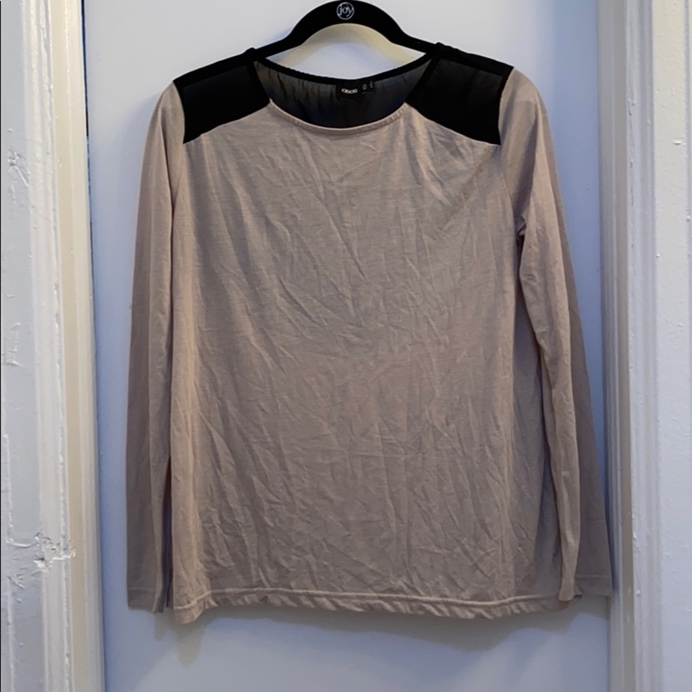 ASOS Beige Long Sleeve Top Size US 4